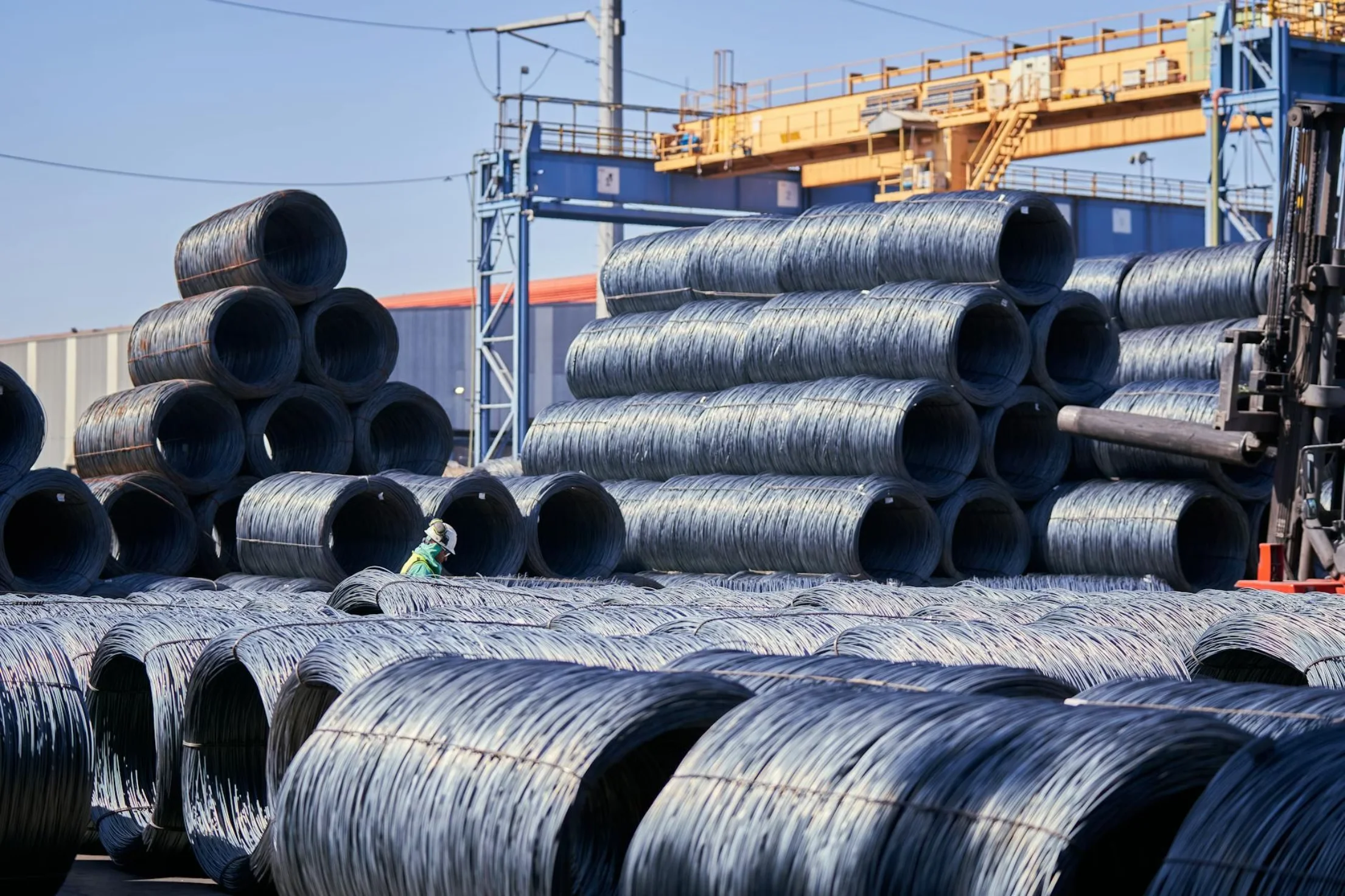 Steel coils and sections in a SHEDAR partner warehouse